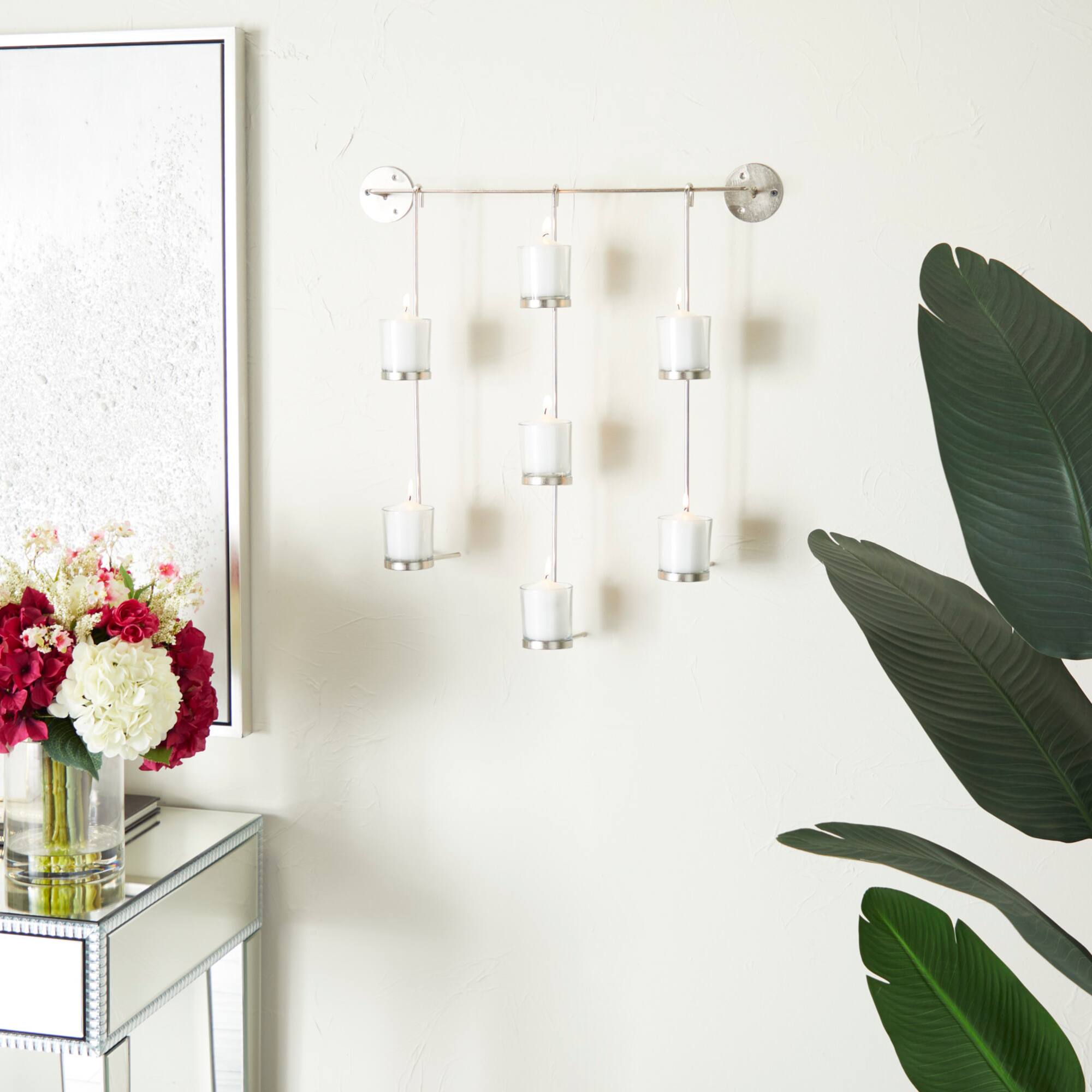 CosmoLiving by Cosmopolitan 27" Silver Contemporary Wall Sconce